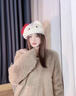 JIOESC甜美可愛(ài)KT貝雷帽女秋冬2026新款日系軟妹毛絨帽保暖顯臉小畫(huà)家帽 米白KT帽【軟萌甜妹】 均碼【56-58cm】可調節 曬單實(shí)拍圖