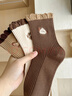俞兆林（YUZHAOLIN）4雙美拉德襪子女款中筒襪秋冬季女生日系花邊可愛(ài)冬天刺繡長(cháng)襪潮 曬單實(shí)拍圖