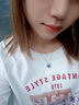 紀(jì)思梵（CHEESEFAN）輕奢珠寶首飾海洋之心項鏈女吊墜情人節(jié)表白七夕禮物送女友老婆 海洋之心項鏈-藍(lán)【定制刻字】 曬單實拍圖