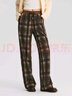 森馬（Semir）休閑褲女格紋闊腿褲復古風(fēng)潮流2024冬季時(shí)尚仿呢長(cháng)褲109724127008 曬單實(shí)拍圖