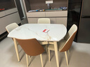 京東京造家居奶蓋巖板餐桌 奶油風(fēng)飯桌可伸縮巖板餐桌家用1桌4椅1.3m 曬單實(shí)拍圖