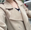 Olrain歐芮兒卡其色風(fēng)衣女裝秋季寬松顯瘦氣質(zhì)雙排扣中長(cháng)款外套 卡其色（第二批次） S 曬單實(shí)拍圖