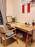 朗程書(shū)桌雙人長(cháng)條實(shí)木腿桌子工作臺學(xué)生家用學(xué)習寫(xiě)字桌臥室辦公電腦桌 【普通款】原野色140*55CM 曬單實(shí)拍圖
