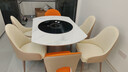 蒂梵拉現代簡(jiǎn)約帶內嵌轉盤(pán)旋轉伸縮帶電磁爐圓形巖板餐桌椅組合佛山家具 1.35米餐桌【伸縮帶內嵌暖菜板】 一桌六椅【生態(tài)皮餐椅】 曬單實(shí)拍圖