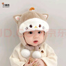 貝娜茜嬰兒帽子秋冬季男女寶寶嬰幼兒6-12個(gè)月保暖可愛(ài)護耳帽毛絨帽冬天 小貓咪-咖色 5個(gè)月-2歲（42-49CM） 曬單實(shí)拍圖