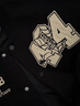 404MOBGANG[侯明昊同款]重磅毛呢刺繡棒球服情侶外套男女美式酷颯秋冬夾克 黑色 XL 曬單實(shí)拍圖