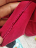 啄木鳥(niǎo)純棉短袖t恤女2025夏季款正肩中年減齡女裝休閑半袖上衣 酒紅 M 曬單實(shí)拍圖