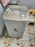 迷你鴨6.5kg小型家用單桶半自動(dòng)單缸洗衣機直排式單筒迷你洗衣機波輪家用宿舍租房微脫水甩干藍光殺菌 金色藍光殺菌6.5L 曬單實(shí)拍圖