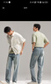 森馬（Semir）森柔牛仔|牛仔褲男貓須復古做舊直筒褲2025冬季長(cháng)褲109725124102 曬單實(shí)拍圖
