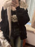圣保美黑色羽絨棉服女冬季2025新款小個(gè)子連帽貓耳朵棉襖棉衣派克服外套 黑色棉服 S 曬單實(shí)拍圖
