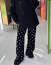 SMFK黑花園闊腿運動(dòng)褲寬松顯瘦長(cháng)褲秋冬休閑褲明星同款P0009BG 黑花園 S 曬單實(shí)拍圖