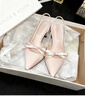 CHARLES&KEITH緞面蝴蝶結尖頭高跟涼鞋女生日禮物CK1-60361556 Light Pink淺粉色 37 曬單實(shí)拍圖
