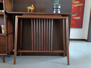 新中式實(shí)木玄關(guān)桌老榆木靠墻供桌禪意翹頭中堂條幾簡(jiǎn)約入戶(hù)條案 老榆木胡桃色:118*35*88cm 曬單實(shí)拍圖