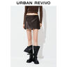 UR【鐘楚曦同款】2025秋季新款女復古摩登超短款半裙UYY550052 黑色 S 曬單實(shí)拍圖