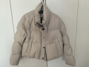 三彩2025冬季新款PU皮立領(lǐng)羽絨服90白鴨絨面包服短款寬松M 象牙白 S 155/80A 曬單實(shí)拍圖