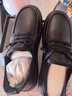 他她（TATA）秋商場(chǎng)同款純色舒適百搭休閑皮鞋男新款OCD10CM5 黑色 39 曬單實(shí)拍圖