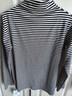 德瑪納【溫柔面膜T】冬季通勤半高領(lǐng)條紋打底衫彈力藏肉小個(gè)子女式t恤 曬單實(shí)拍圖