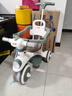 貝趣兒童三輪車(chē)1-3歲腳踏車(chē)寶寶遛娃神器嬰兒推車(chē)溜溜車(chē)三合一手推車(chē) 【安全護欄+靠背+轉向手推桿】 綠 推騎兩用0-6歲溜娃小孩自行車(chē) 曬單實(shí)拍圖