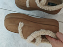 他她（TATA）復古厚底毛毛鞋女鞋加絨保暖單鞋棉鞋雪地靴短靴春季新款 黃棕（仿毛里） 39 曬單實(shí)拍圖