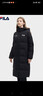 FILA 斐護科技|斐樂(lè )女裝長(cháng)款羽絨服冬季休閑簡(jiǎn)約連帽保暖羽絨外套 正黑色-BK 165/84A/M 曬單實(shí)拍圖