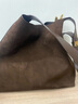 CHARLES&KEITH25秋新品大容量絨面單肩子母托特包CK2-40270966-2 Espresso Brown咖啡棕 L 曬單實(shí)拍圖
