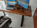 木藝生高端實(shí)木電動(dòng)升降桌書(shū)桌電腦桌臺式電競辦公桌子四立柱升降工作臺 隱藏插排3cm胡桃色-4立柱雙電機 180*70【免費送裝】 曬單實(shí)拍圖