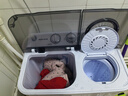 奧克斯（AUX）洗+脫7.5公斤小型迷你雙桶半自動(dòng)洗衣機宿舍家用大容量雙缸洗衣機 洗滌4.5+脫水3.0透明黑 曬單實(shí)拍圖