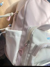 鉑吶苓書(shū)包女可愛(ài)貓耳朵透明痛包吧唧雙肩包韓系迷你學(xué)生大容量出游背包 撞色小背包 曬單實(shí)拍圖