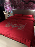 深水星藍家紡輕奢A類(lèi)200支龍鳳刺繡結婚四件套大紅色純棉全棉喜被婚慶床品 高檔婚慶-龍鳳報喜 1.8米床單款【適合被芯200x230】 曬單實(shí)拍圖