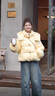 鴨鴨（YAYA）羽絨服女短款2025年冬季新款加厚連帽柔軟泡芙90鴨絨面包服外套KL 黃色 【熱銷(xiāo)爆款/現貨速發(fā)】 S 曬單實(shí)拍圖