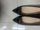 他她（TATA）棕色高跟鞋女貓跟單鞋女真皮2025春季新款工作鞋UMS02AQ5 黑色 35 曬單實(shí)拍圖