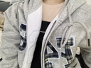 F426【趙露思許妍同款】國潮牌秋季寬松大logo格子貼布繡衛衣 花灰 M 曬單實(shí)拍圖