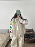 京多夢(mèng)學(xué)院風(fēng)甜美字母刺繡棒球服女2026春設計感軟糯米杏撞色夾克外套女 杏色 L （110-125斤） 曬單實(shí)拍圖