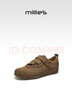 妙麗（Millies）復古真皮魔術(shù)貼德訓鞋女內增高百搭時(shí)尚板鞋運動(dòng)休閑鞋 棕色 38 曬單實(shí)拍圖
