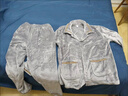 秋冬可外穿珊瑚絨睡衣情侶加厚加絨保暖棉襖家居服中老年人套裝 淺灰白條 L 110-125斤 曬單實(shí)拍圖