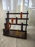 津盼首飾收納架文玩手串手表手鐲佛珠菩提珠多層整理置物架飾品展示架 胡桃色收納架 4層 曬單實(shí)拍圖