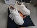 達芙妮真皮厚底小白鞋女2025春秋新款增高簡(jiǎn)約板鞋輕便透氣運動(dòng)休閑鞋 米白 37 曬單實(shí)拍圖