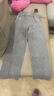 MO&Co.休閑褲含綿羊毛抽繩松緊高腰立體中線(xiàn)長(cháng)直筒寬松運動(dòng)褲軟糯風(fēng) 淺花灰色 S 曬單實(shí)拍圖