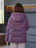 雪中飛羽絨服女2025冬季短款翻領(lǐng)寬松連帽保暖外套媽媽裝豆沙色XL 曬單實(shí)拍圖