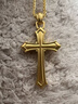 老鋪黃金古法手工足金項鏈·十字架1號鉆飾吊墜（金鏈款） 大號金重約25.39g 曬單實(shí)拍圖