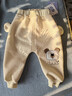 童褲嬰兒衛褲復合加絨寶寶褲子中腰大屁屁褲外穿秋冬男女童哈倫褲 米色（熊熊復合絨屁屁褲） 80 80cm 曬單實(shí)拍圖