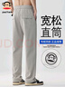 大嘴猴（paul frank）休閑褲男春秋季新款寬松直筒褲潮流百搭休閑褲子 淺灰色常規 2XL 曬單實(shí)拍圖