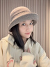 上海故事羊毛帽子女秋冬保暖羊絨毛呢禮帽漸變色編織漁夫帽送女友新春賀歲 曬單實(shí)拍圖