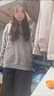 馨顏灰色復古連帽毛衣女秋冬季2025年美式新款慵懶寬松字母針織衫上衣 灰色 S (建議85-95斤) 曬單實(shí)拍圖