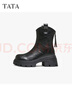 他她（TATA）25冬商場(chǎng)同款百搭時(shí)裝靴女短靴CE401DZ5 黑色（單里） 38 曬單實(shí)拍圖