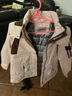 鴨鴨中長(cháng)款羽絨服女2025冬季新款撞色連帽時(shí)尚保暖顯瘦韓版派克服外套 米白色 M (建議110-130斤) 曬單實(shí)拍圖