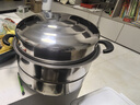 【大牌同款】不銹鋼加厚蒸鍋多層家用蒸鍋電磁爐燃氣灶爐具通用 【36cm】加厚雙層蒸鍋（6-7人用) 曬單實(shí)拍圖