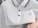 金利來(lái)（Goldlion）純棉長(cháng)袖t恤男士秋裝上衣翻領(lǐng)秋季款中年商務(wù)純色POLO衫 長(cháng)袖25613白色 2XL 180/54【155-175斤】 曬單實(shí)拍圖
