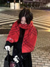 100%山羊絨圍巾女2025新款秋冬英倫風(fēng)格子披肩兩用輕奢高級感圍脖 酒紅色 （高檔禮盒包裝） 長(cháng)度52*185cm 曬單實(shí)拍圖