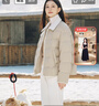 坦博爾輕薄羽絨服女短款翻領(lǐng)寬松舒適襯衫式女士外套椰奶咖  165 曬單實(shí)拍圖